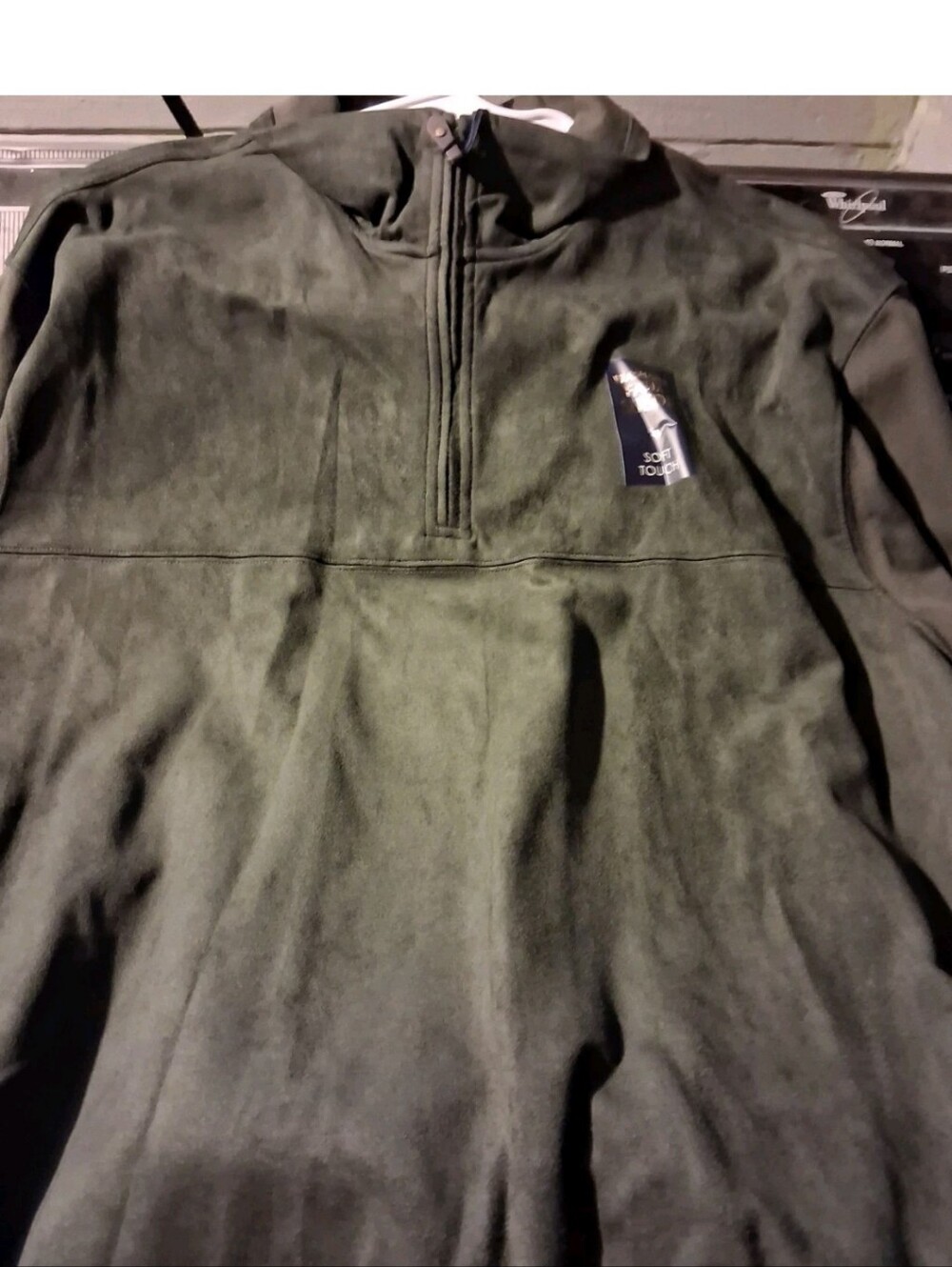Soft Touch  HaggarOlive Green Men's 1/4 Zip Sweater